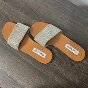 Steve Madden Rhinestone Slide Sandals – Women's 6.5‎ Beach Glam